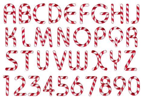 Candy cane alphabet letters printable